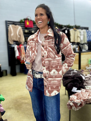Chayton Jacket- Rust Aztec