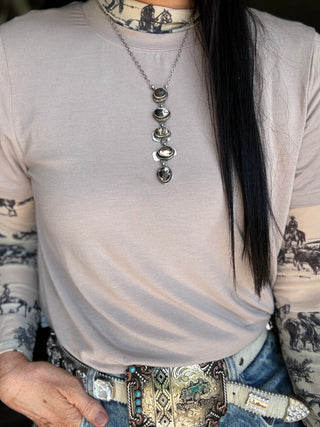 White Buffalo 5 Stone Necklace