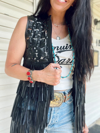 Daisy Leather Vest