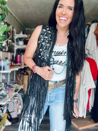 Daisy Leather Vest