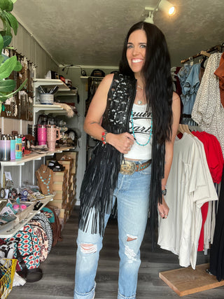 Daisy Leather Vest