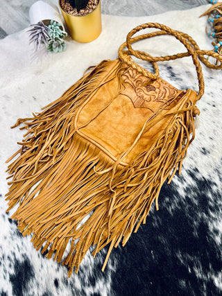 Tragan Tooled Crossbody Pouch