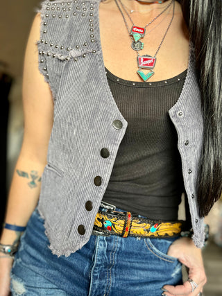 Versailles Vest- Ash Charcoal