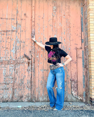 The Cosmic Cowgirl Charlie 1 Horse Hat - Black