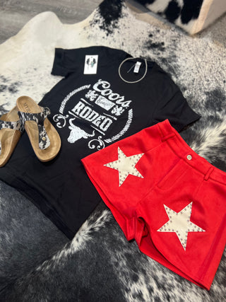 Rojo Star Power Suede Shorts