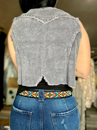 Versailles Vest- Ash Charcoal