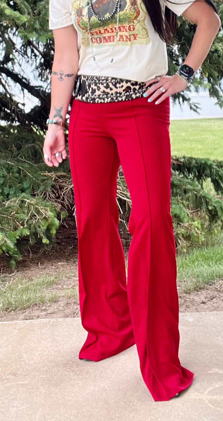 Piper Pintuck Flare- Red