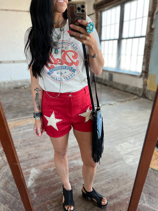 Rojo Star Power Suede Shorts