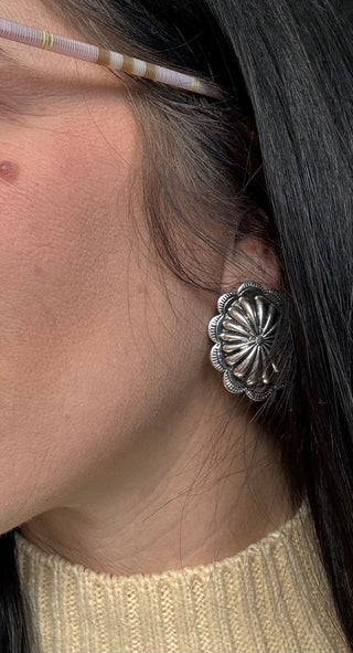 Oval Concho Earrings