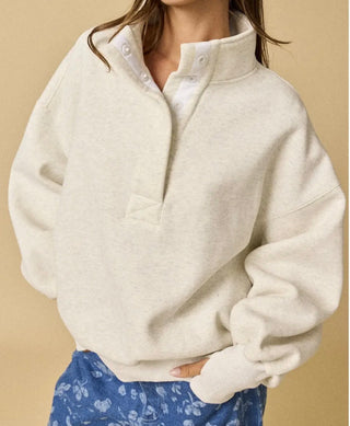 Highland-High Collar Half Button-up