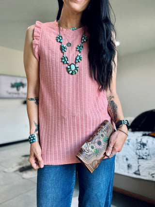 Perry Pink Sleeveless Top