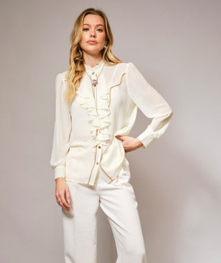 Chelsea Ruffle Front Blouse