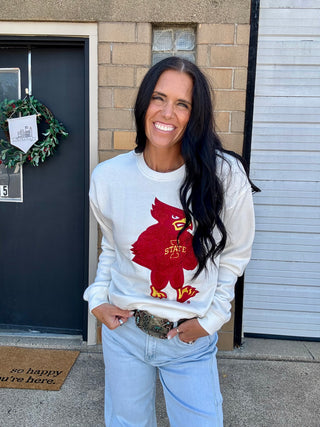 Iowa State Mascot Chenille Comfort Crew- Gameday Social Apparel