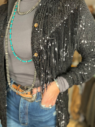 Macon Mock Neck- Charcoal