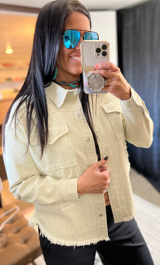 Delilah Distressed Shacket