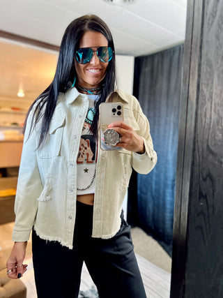 Delilah Distressed Shacket