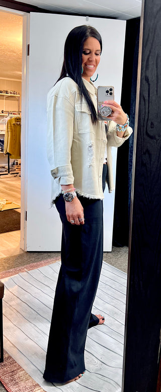 Delilah Distressed Shacket