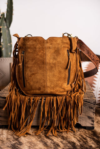 The Wild Feather Fringe Purse - Tan