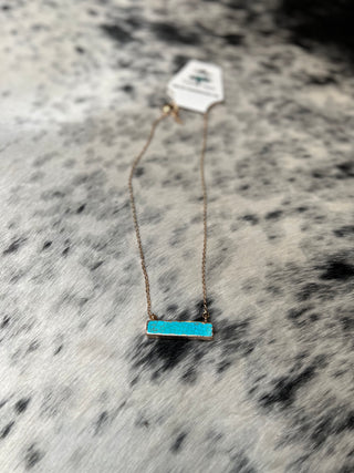 Goldie- Turquoise Bar Necklace