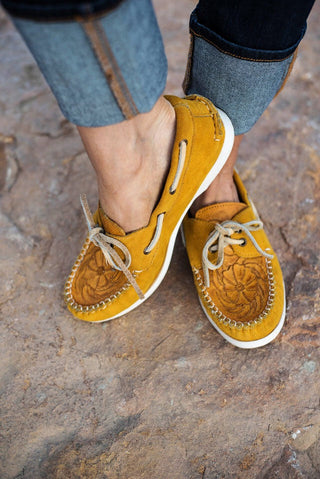 The Trails End Moccasins - Mustard - Triangle T Boutique