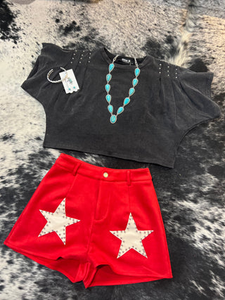 Rojo Star Power Suede Shorts