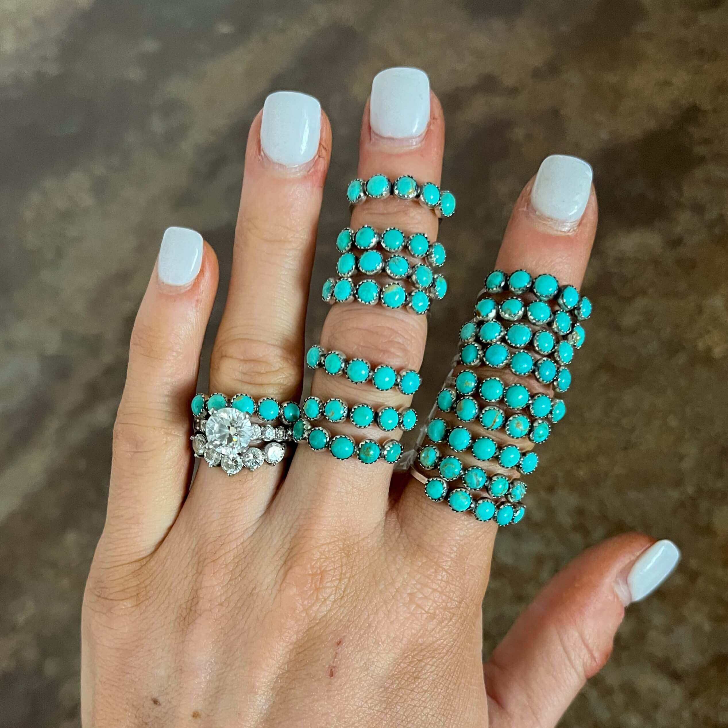 Turquoise wedding ring stacker 60 photos - Astyledwedding.com Turquoise wedding ring stacker 60 photos - Astyledwedding.com